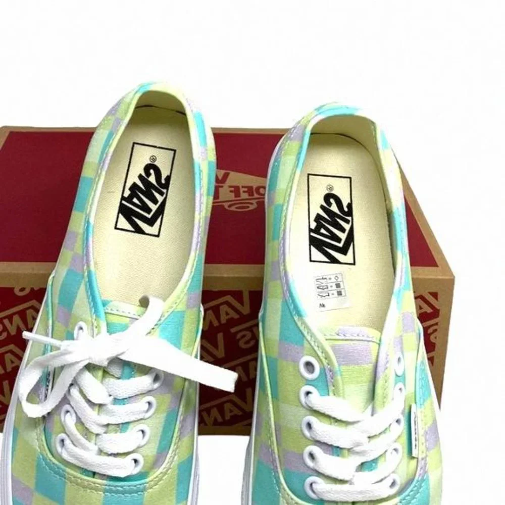 VANS Authentic Platform Shoes Pastel Picnic Canvas VN0A5KXXPP5 Size Women Multi - Picture 8 of 13